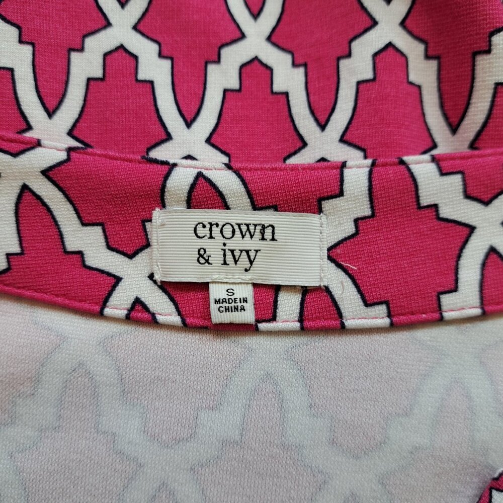 Crown & Ivy Comfy Geometric Beachy Casual Dress Size Small - Picture 7 of 10